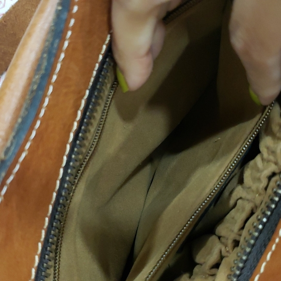 Super SALE!!!PATRICIA NASH ZURGIO BRITISH TAN Leather Satchel Bag - Picture 8 of 16